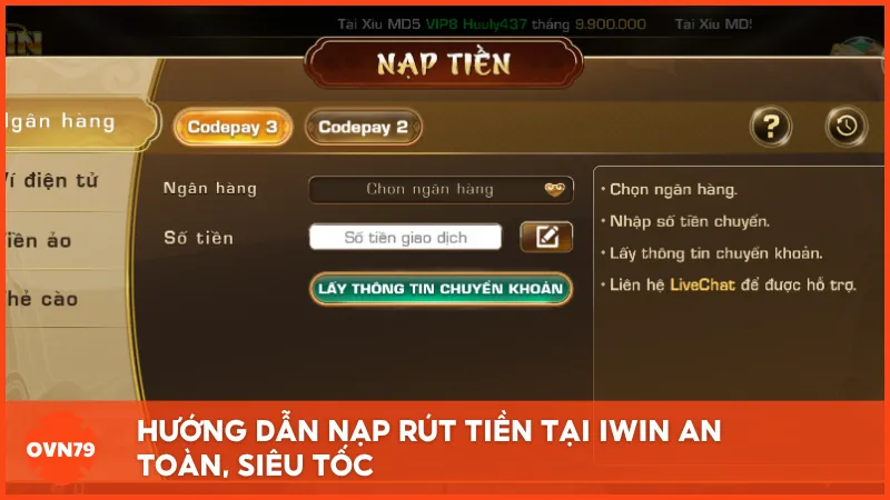 Nạp rút tiền Iwin