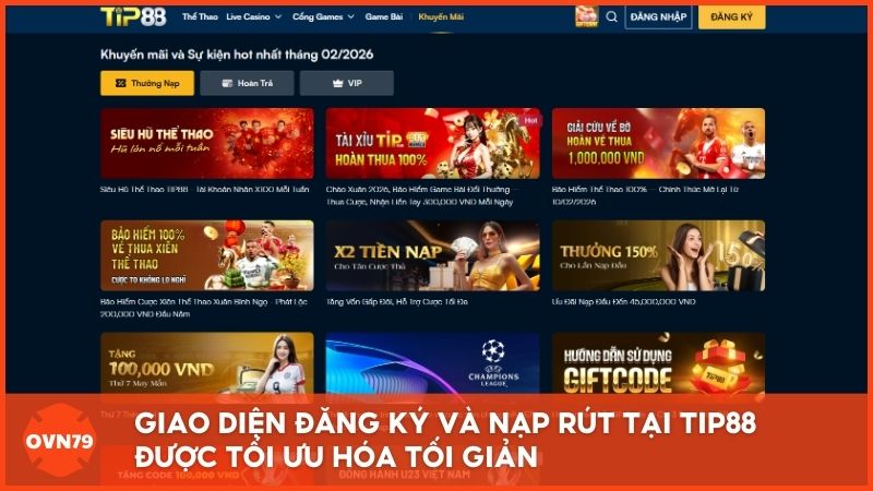 Các chương trình khuyến mãi và đặc quyền VIP tại Tip88 là minh chứng cho vị thế của một nhà cái uy tín hàng đầu hiện nay
